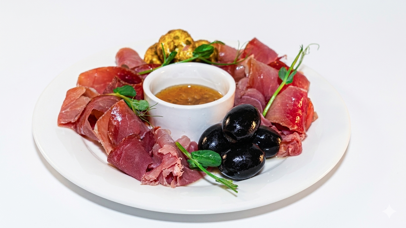 Хамон с грушевым чатни и мягким сыром