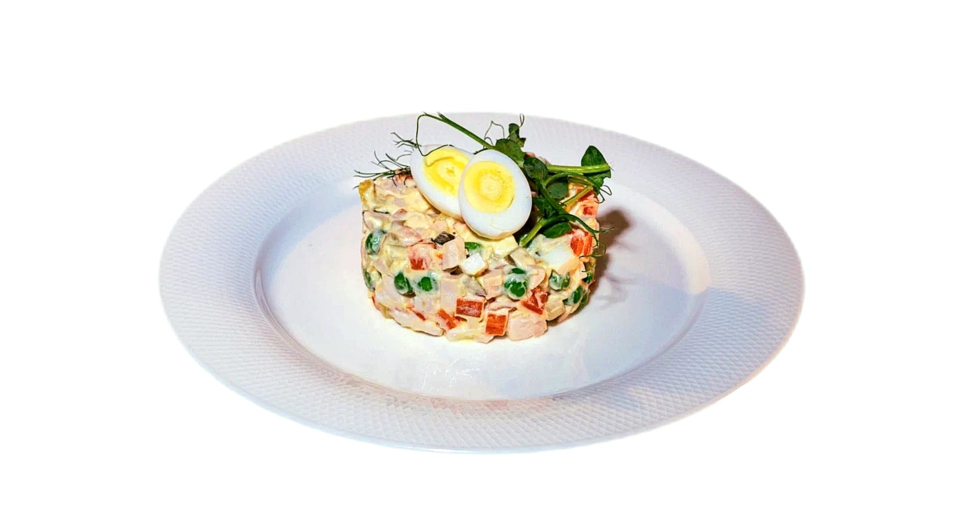 Оливье с копченой курицей